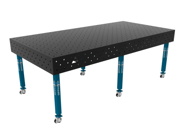 Stół Spawalniczy ECO Rozmiar - 2400x1200mm, Siatka - 100x100mm, System - Φ16, Nogi - Na kołach
