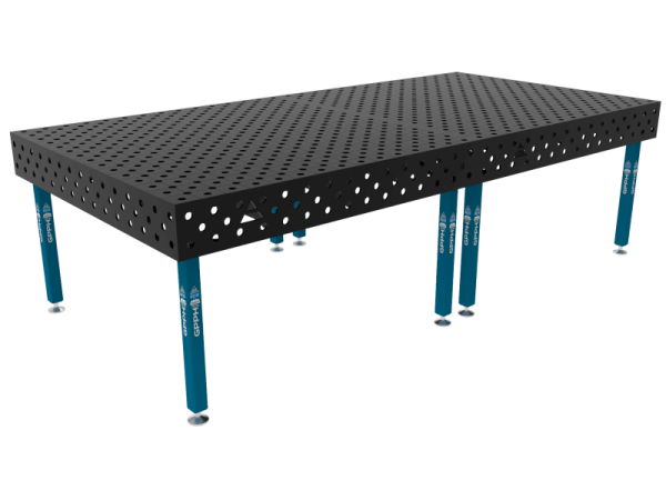 Stół Spawalniczy ECO Rozmiar - 3000x1480mm, Siatka - DIAGONALNA, System - Φ28, Nogi - Na stopach