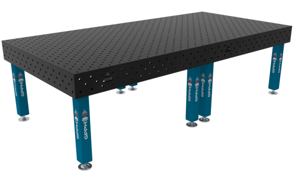 Stół Spawalniczy PRO Rozmiar - 3000x1480mm, Siatka - DIAGONALNA, System - Φ16, Nogi - Na stopach