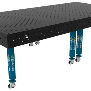Stół Spawalniczy PLUS Rozmiar - 3000x1480mm, Siatka - diagonalna, System - Φ16, Nogi - Na kołach